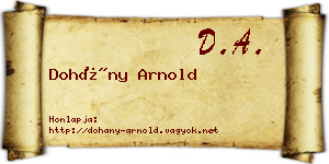Dohány Arnold névjegykártya