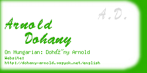 arnold dohany business card